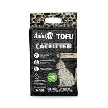 Наповнювачі для туалету AnimAll Tofu Classic Соєвий наповнювач 6 л (61565)