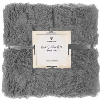 Narzuta na łóżko Springos Dwustronna 200 x 240 cm Szara (5907719410173)