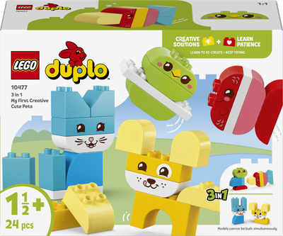 Zestaw klocków LEGO DUPLO My First Kreatywne zwierzaki 3 w 1 24 elementy (10477)