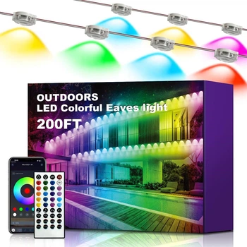 Умная уличная LED гирлянда XINKAITE (60 метров, 250 RGB+IC), Wi-Fi, Водонепроницаемая IP67