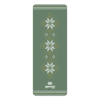 Килимок для йоги каучуковий поліуретан Pro ILLustration Gemini Sport Pro 183см*68см*5мм PUY-5900-9 зелений