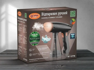 Відпарювач ручний BITEK BT-1277B 1600 Вт 200 мл складна ручка портативний з регулюванням пари (6604)
