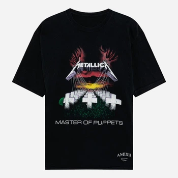 Koszulka męska bawełniana Amish AMU137CM67XXXX-C0158 One Size Czarna (800070341927)