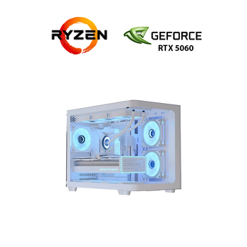 Игровой ПК Stalker Crystal (GBNU3 Black) Tower / AMD Ryzen 5 7500F (6 (12) ядер по 3.7-5 GHz) / 16 GB DDR5 / 256 GB SSD + 1000 GB HDD / GeForce RTX 5060, 8 GB GDDR7, 128-bit