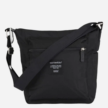 Сумка крос-боді через плече жіноча тканинна маленька Marimekko 92520999 Чорна (800070313316)