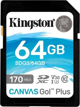 Карта пам'яті Kingston Canvas Go! Plus SDXC 64GB UHS-I U3 V30 (SDG3/64GB)