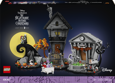 Zestaw klocków LEGO Ideas Disney: Miasteczko Halloween Tima Burtona 2193 elementów (21351)