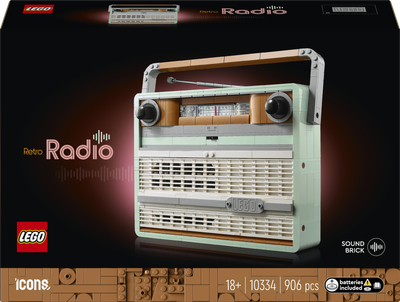 Zestaw klocków LEGO Icons Radio w stylu retro 906 elementów (10334)