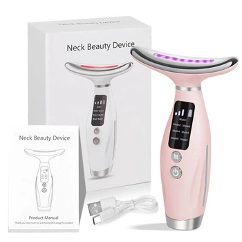 Микротоковый лифтинг массажер для лица и шеи Neck Beauty Device, массажер для подтяжки кожи, 3 режима, портативный anti-age массажер