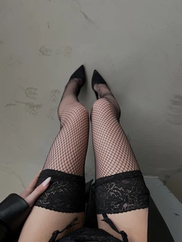Панчохи Katherina Romantic Rete black. Розмір 2/3(S/M)