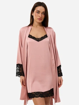 Халат жіночий шовковий літній BARWA garments 389 M Пудровий (2110003892880)
