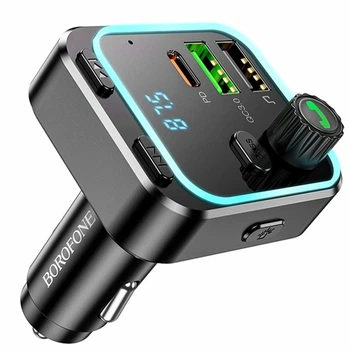 FM-трансмітер Borofone BC53 Highway 38W 12-24V 3 USB чорний