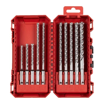 Набор буров SDS-PLUS MX4 PACKOUT MILWAUKEE, (диаметры 5/6/6/6/6/8/8/10/12мм) Set 3, (10шт) пластиковый кейс