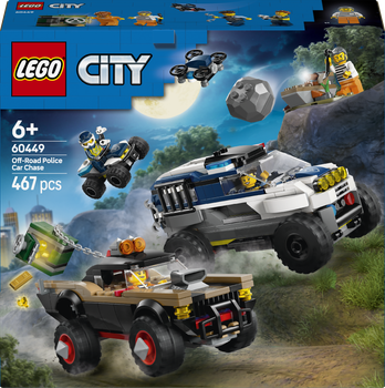 Zestaw klocków LEGO City Pościg terenówką policyjną 467 elementów (60449)