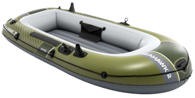 Ponton dmuchany Intex Seahawk 2 2-osobowy 236 x 114 x 41 cm Szaro-zielony 66332 (6941057430645)