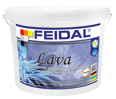 Декоративная штукатурка акриловая шелковисто - матовая Feidal Lava Белая 1л