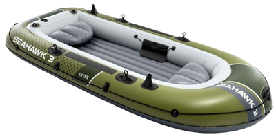 Ponton dmuchany Intex Seahawk 3 3-osobowy 295 x 137 x 43 cm Szaro-zielony 66333 (6941057430652)