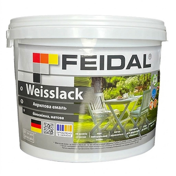 Эмаль акриловая матовая Feidal Weisslack Белый 2.5л