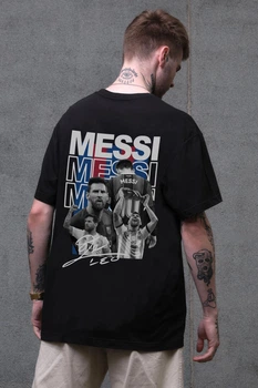 Чоловіча Оверсайз Футболка Without З Принтом Messi L/XL Black