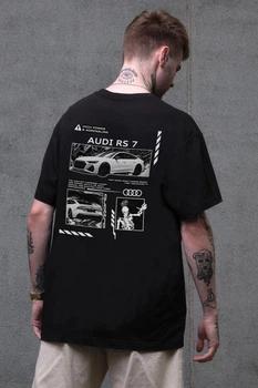 Чоловіча Оверсайз Футболка Without З Принтом Audi RS7 2XL/3XL Black
