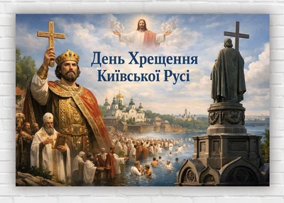 Паперовий плакат "День Хрещення Київської Русі. Дніпро" 110х75 см