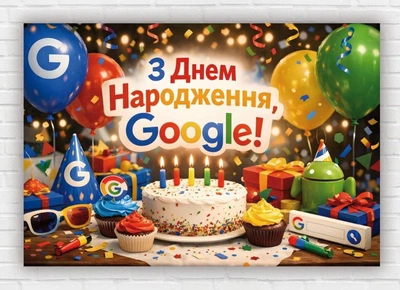 Паперовий плакат "Google" 110х75 см