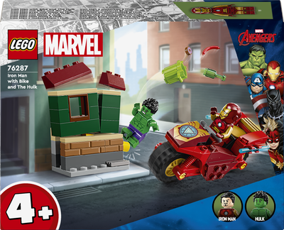 Конструктор LEGO Duplo Залізна Людина з мотоциклом і Халк 68 елементів (76287)
