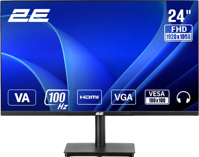 Монитор 23.8" 2E A2425B D-Sub, HDMI, VA, 100Hz, FreeSync (2E-A2425B-01.EU)