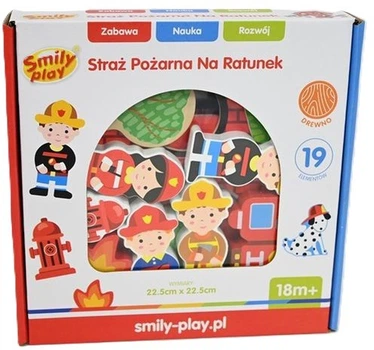 Набір іграшок Smily Play дерев'яна пожежна станція SPW84940 (5905375849405)
