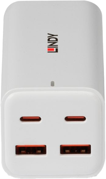 Ładowarka sieciowa Lindy 4-Port USB GaN Fast Charger 100W White (4002888734417)