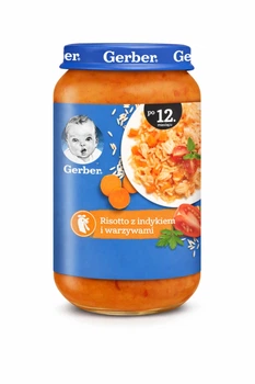 Пюре дитяче Gerber Risotto з індичкою та овочами 250 г (з 12 місяців)