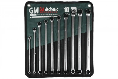 Набір ключів накидних подовжених з трещіткою в плахті GUT MECHANIC 10 ШТ 8-19MM GM-02010