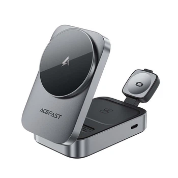 Док-станция Acefast 3в1 Magnetic Wireless Charger для iPhone 17/16/15 MagSafe, Apple Watch, AirPods Pro