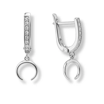 Сережки срібні Лунниця з фіанітами Silver Style (22171.12 sku:2300104022792)