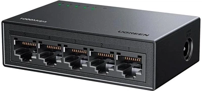 Комутатор UGREEN CM833 5-Port Gigabit Ethernet Switch Housing Black (35492EU)