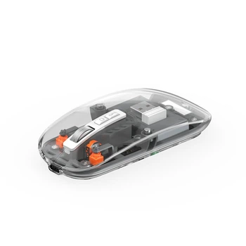 Компьютерная мышка мультирежимная WIWU WM105 Crystal Magnetic Bluetooth 2.4G Прозрачная-серая