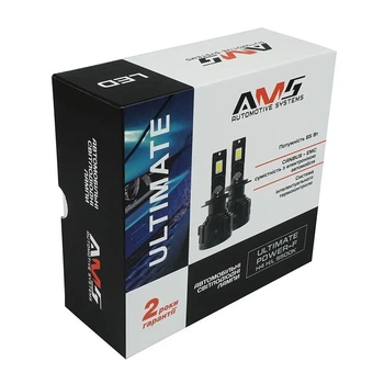 LED лампа (за 1 шт., від 2 шт.) AMS ULTIMATE POWER-F H7 5500K CANBUS