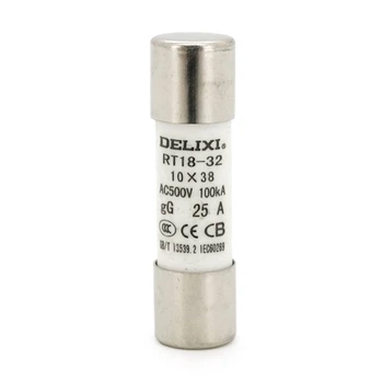 Запобіжник Delixi RT18-32, 25A, змінна напруга, 10штук в упаковці, ціна за штуку (UG-15608)