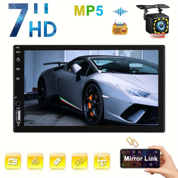 Автомагнитола 2DIN 7" MP5 Player с Bluetooth Mirror Link и USB Камера заднего вида в комплекте