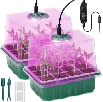 Лоток для пророщування GrowBox з LED підсвічуванням для мікрозелені та розсади на підвіконні для домашнього городу з автоматичним спектральним освітленням для швидкого росту рослин енергоефективний контейнер для вітамінної зелені 30 см