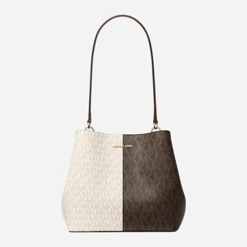 Сумка женская из искусственной кожи Michael Kors Pratt 877685890 Коричневый/Молочный (1159857939)