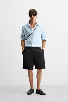 Шорти Zara бавовняно-лляні чорний 6861/357/800 M