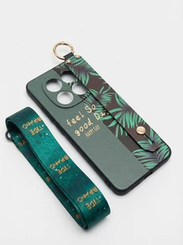 Силиконовый чехол для Xiaomi Redmi Note 14 Pro 5G с ремешком-подставкой и на шею Happy Day