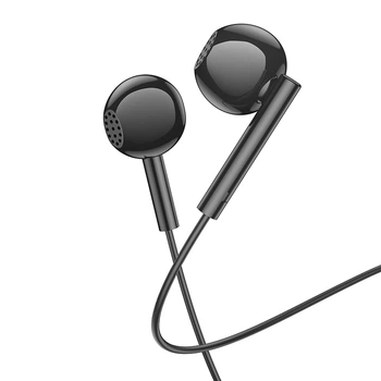 Проводные наушники 3.5mm Borofone BM76 Ocean вкладыши с микрофоном 1.2m Black