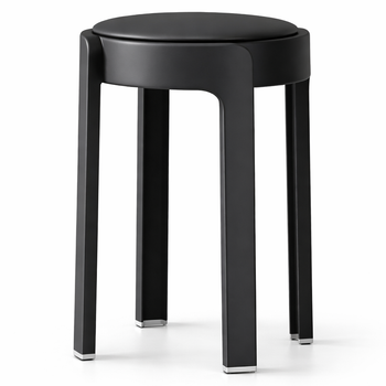 Табурет пластиковый для дома с удобным мягким сиденьем NA78 Elegant black