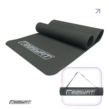 Коврик для йоги и фитнеса EasyFit EVA 3 мм 183х61 см черный с ремнем для тренировок