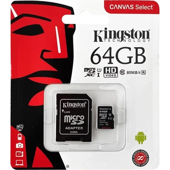 Карта пам'яті з адаптером Kingston Canvas Select microSDXC 64GB Class 10