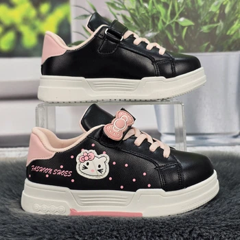 Кросівки дитячі для дівчинки Ok Shoes чорні з рожевим еко-шкіра демісезонні 36р (21 см) 7173