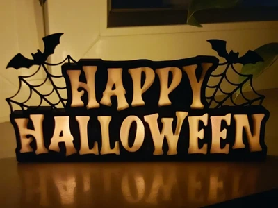 Світильник-нічник happy halloween з летучими мышами та павутинням. Aivory