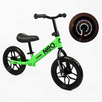 Велобіг "CORSO NEO" колесо 12" EVA (піна) зі світлом, сталева рама, підставка для ніг EN-69778